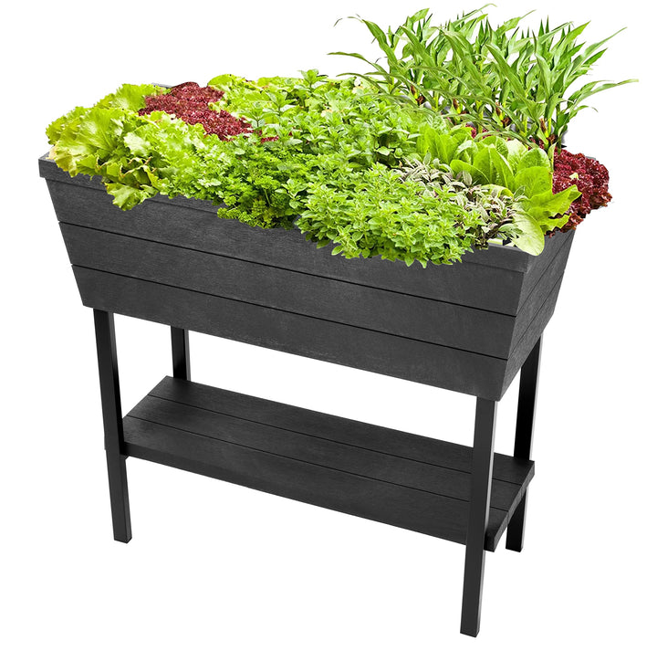 Keter Urban Bloomer 12.7 Gallon Raised Garden Bed with Self Watering Planter Box