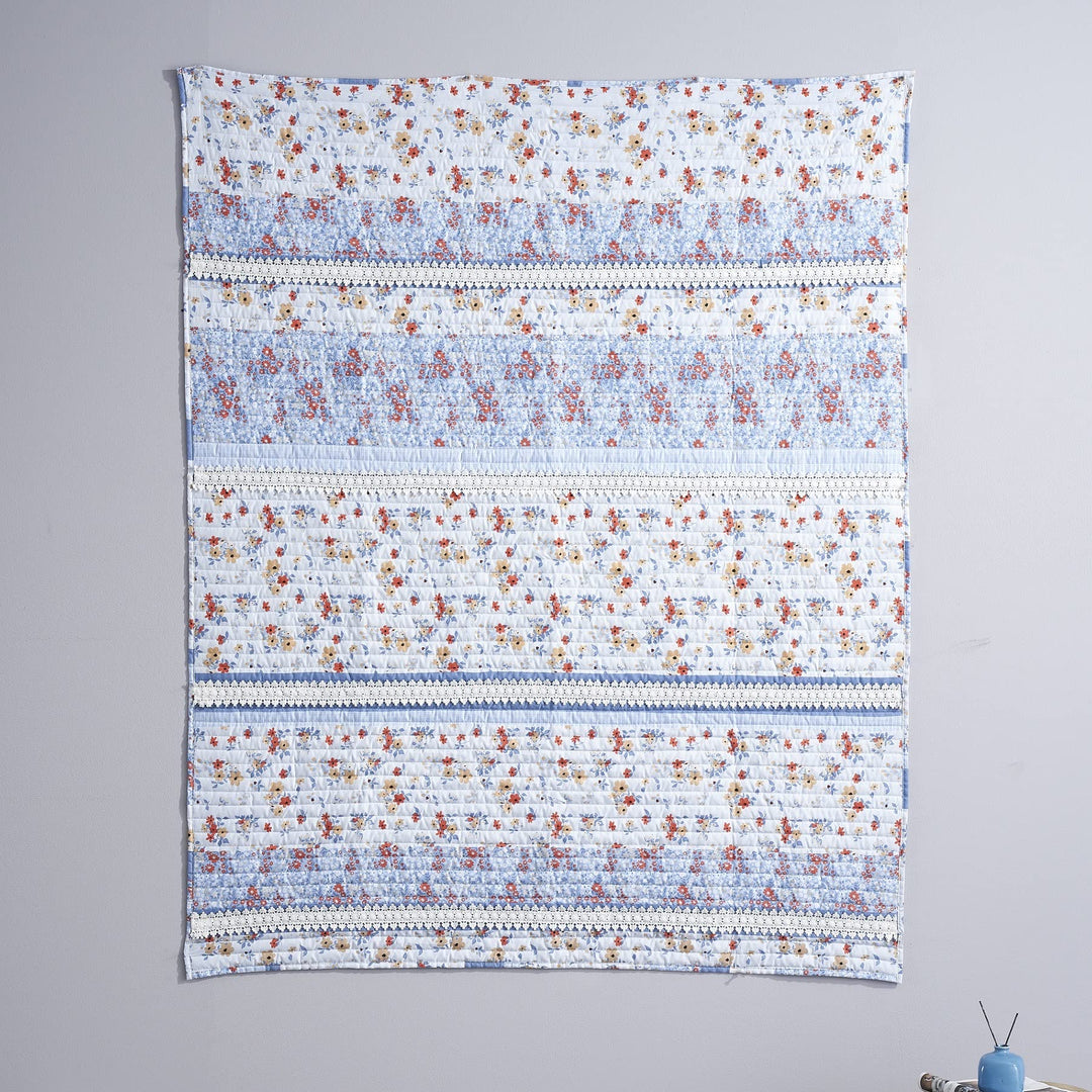 Greenland Home Betty Lace-Embellished White Throw Blanket 60 x 50 inches - Diamond Home USA