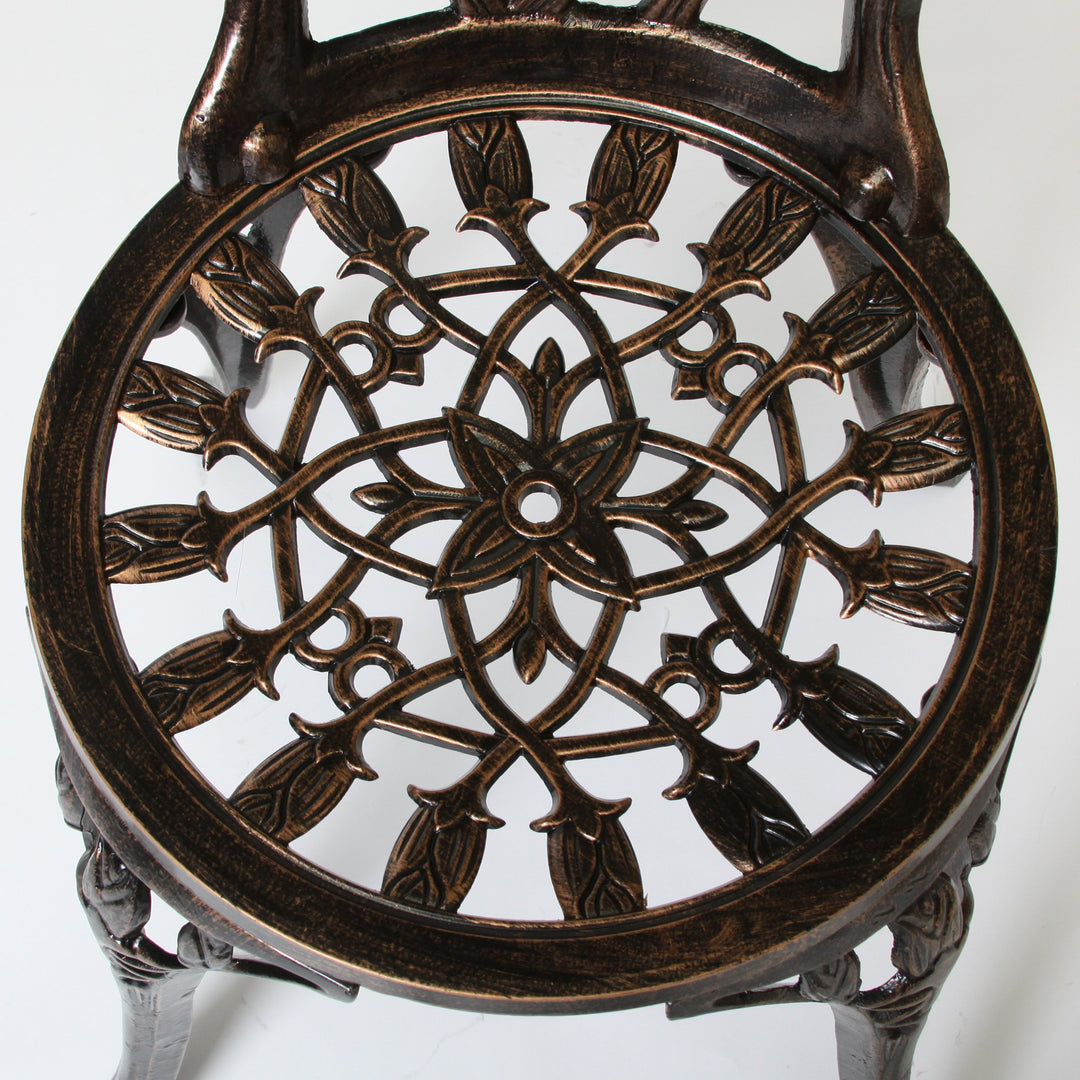 Nassau Cast Aluminum Outdoor Bistro Furniture Set Brown 23 by 23 by 26 - Diamond Home USA