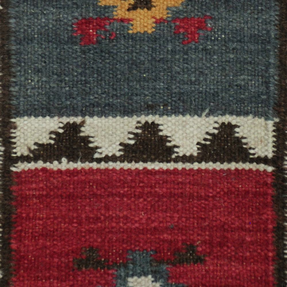 Herat Oriental Indo Hand Woven Tribal Vegetable Dye Kilim Wool ug 1'8" x 3'3" - Diamond Home USA