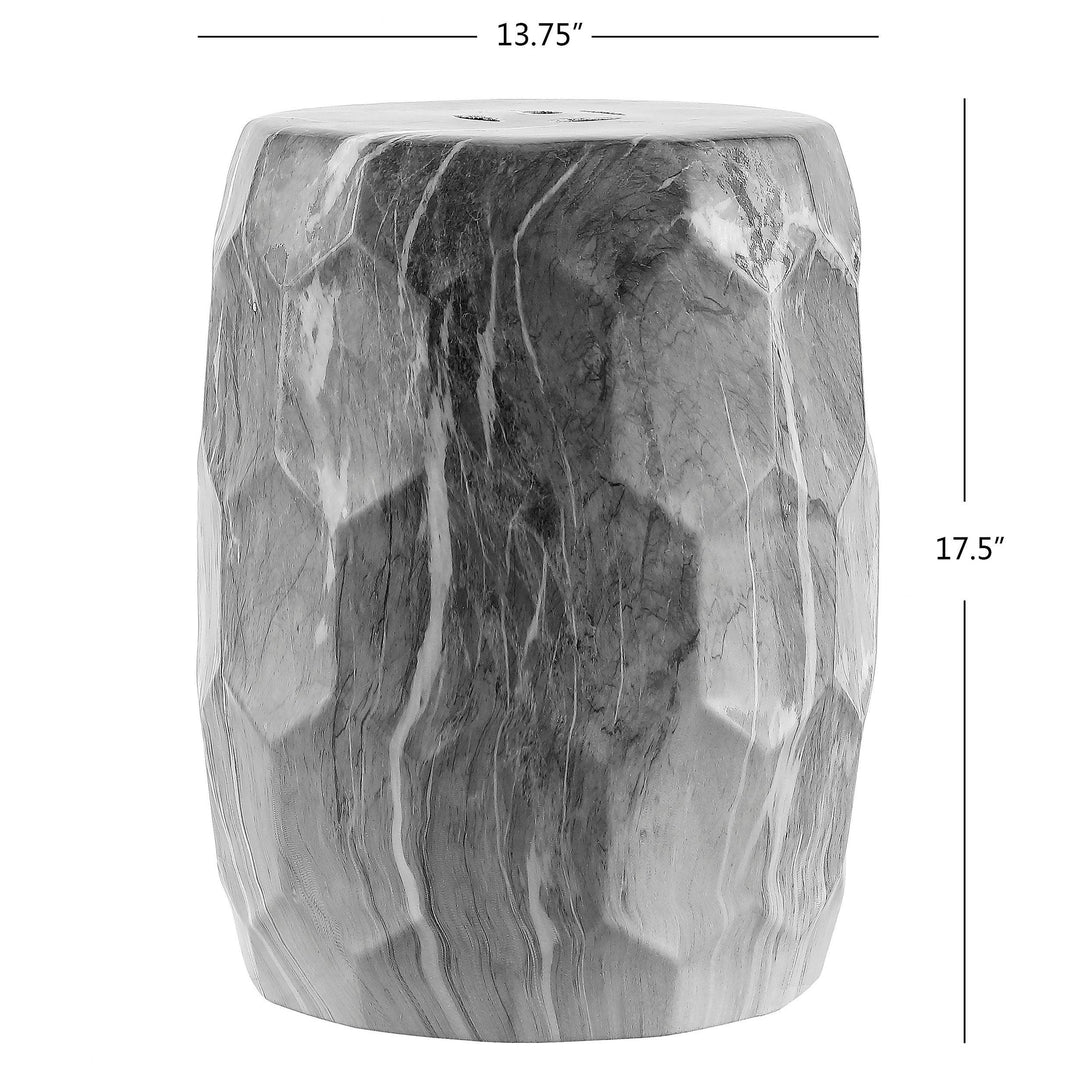 Ceramic Decorative Garden Stool Black Modern Contemporary Glossy - Diamond Home USA