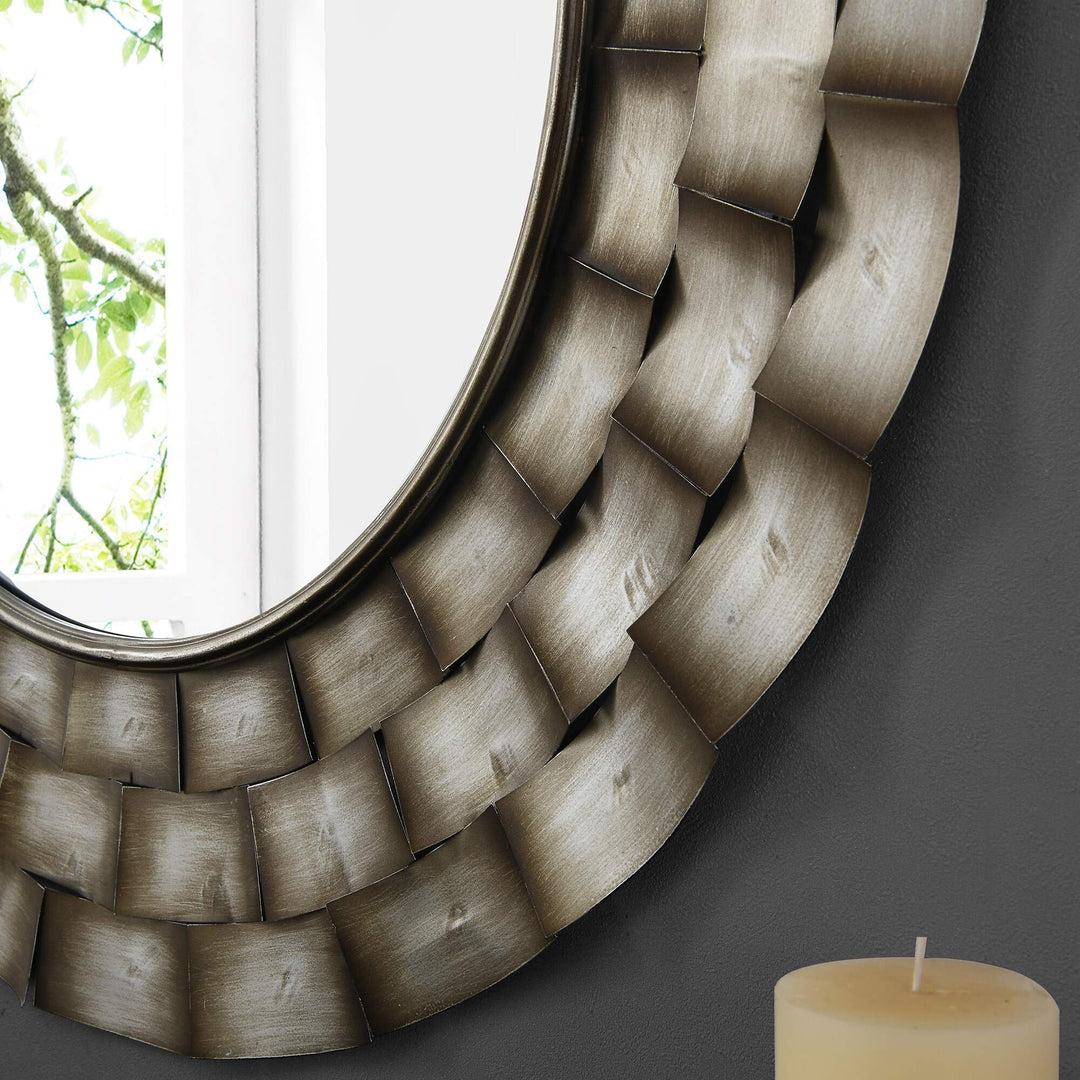 Modern Metal Mirror American Crafted Aged Metallic 31.5 X 0.95 in Grey - Diamond Home USA