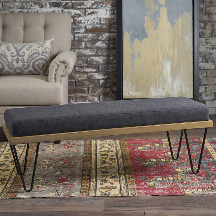 Christopher Knight Home Elisha Industrial Modern Fabric Bench Dark