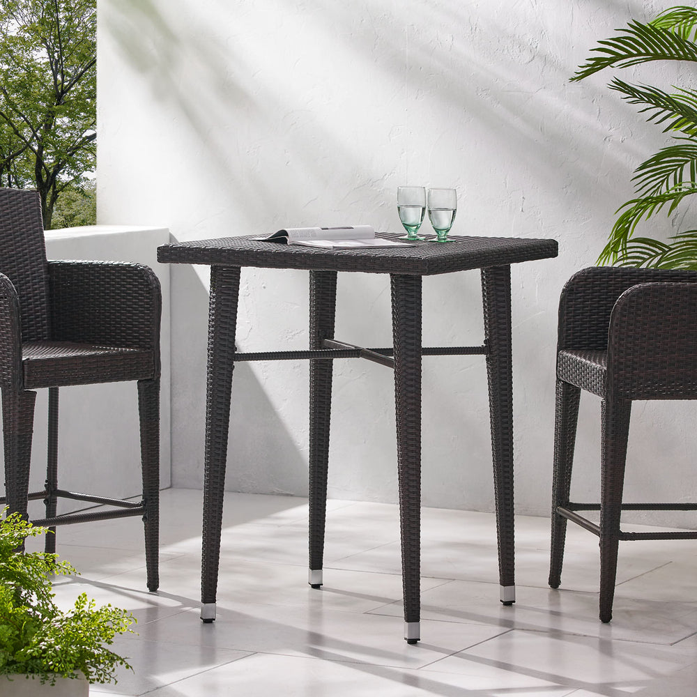 Christopher Knight Home Dominica Outdoor 32.5" Square Wicker Bar Table - Diamond Home USA