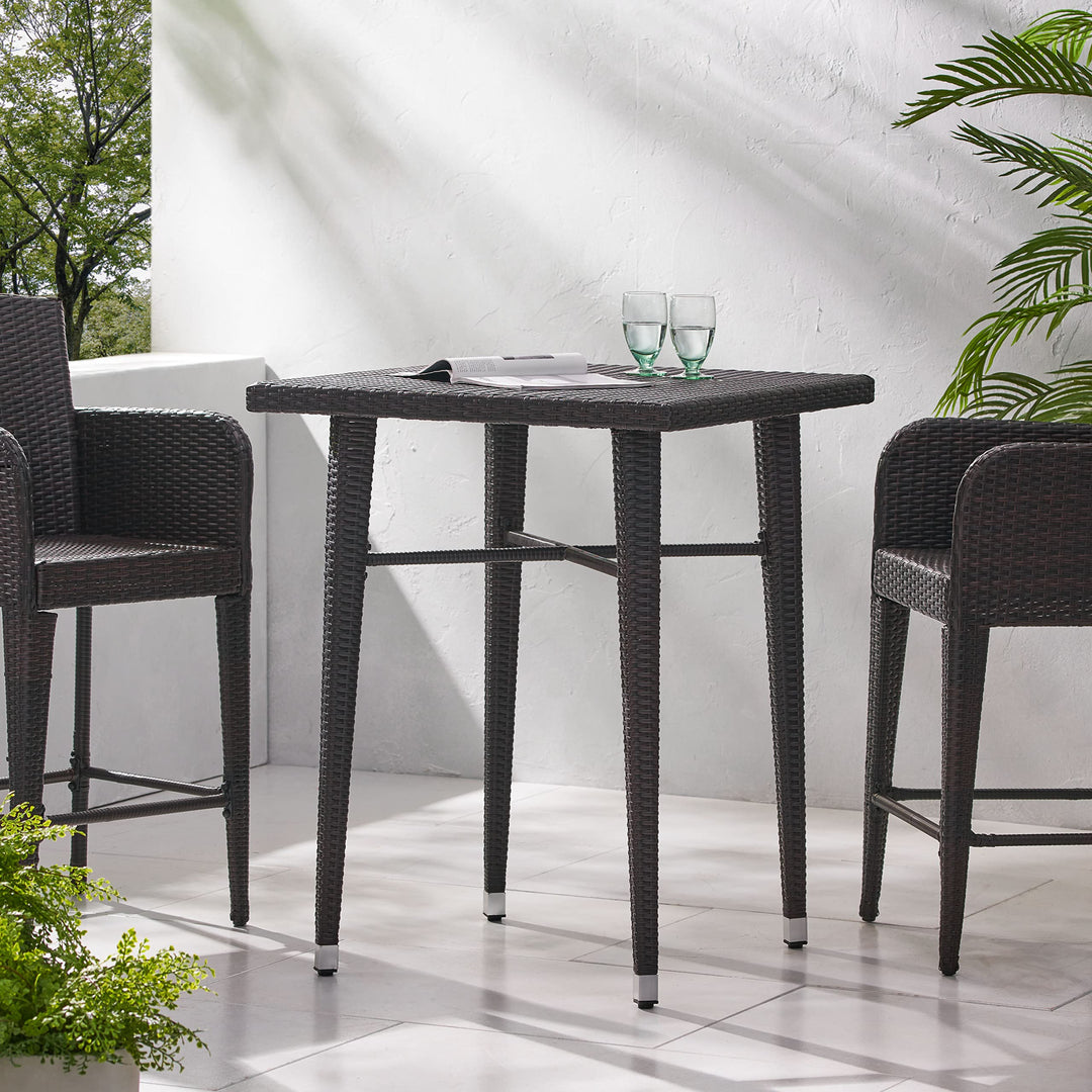 Christopher Knight Home Dominica Outdoor 32.5" Square Wicker Bar Table - Diamond Home USA
