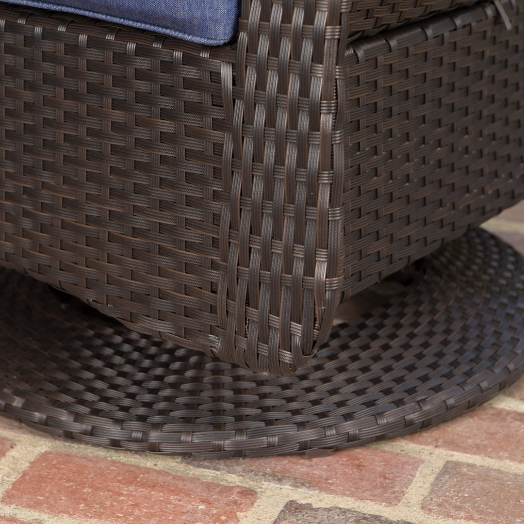 Christopher Knight Home Liam Outdoor Wicker Swivel Club Chairs with Water - Diamond Home USA