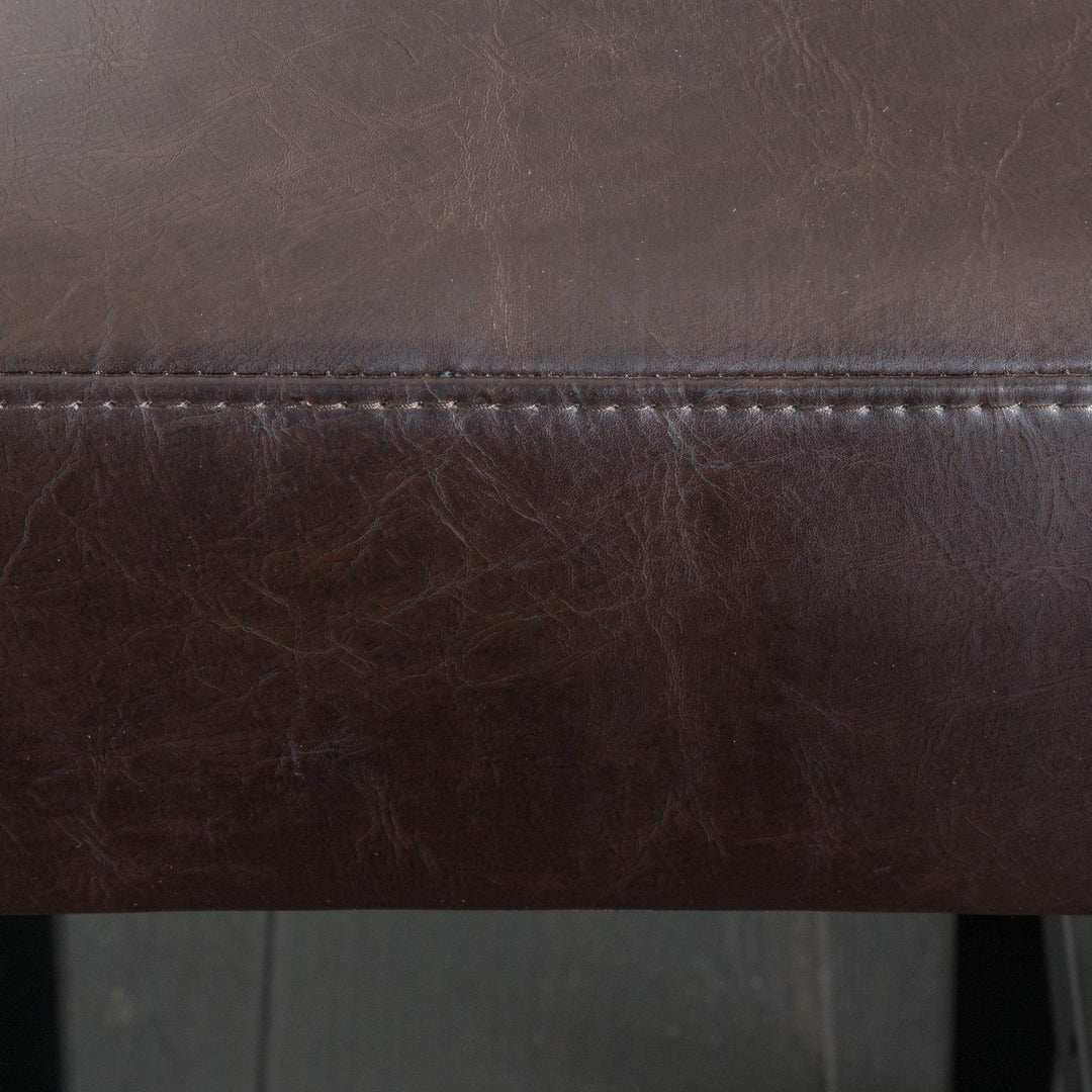 26-inch Bonded Leather Backless Counter Stool (Set of 2) by Black Brown Modern - Diamond Home USA