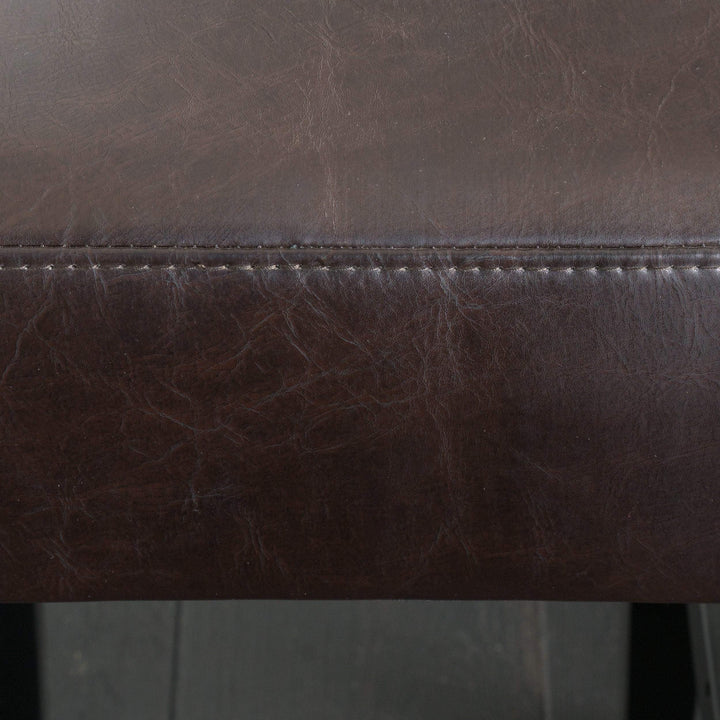 26-inch Bonded Leather Backless Counter Stool (Set of 2) by Black Brown Modern - Diamond Home USA