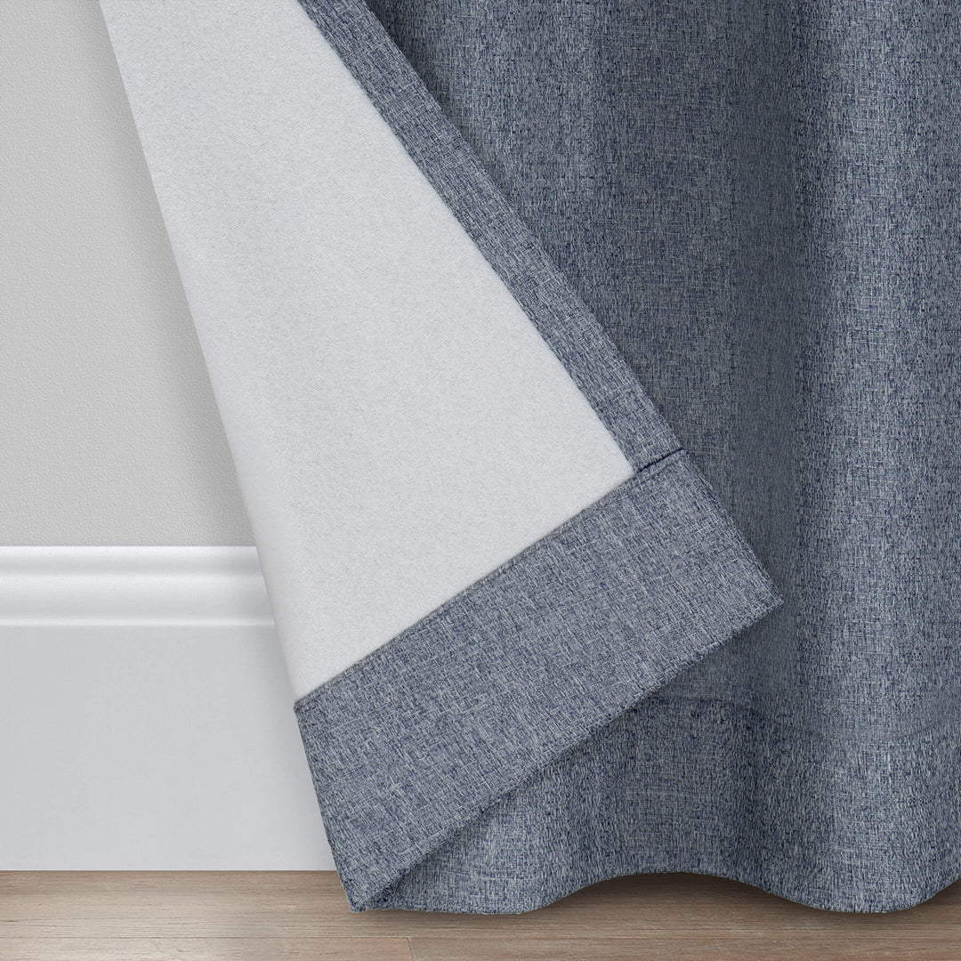 Eclipse Carter Draftstopper ght Filtering Grommet ned Window Curtains for 95 Inches - Denim - Diamond Home USA