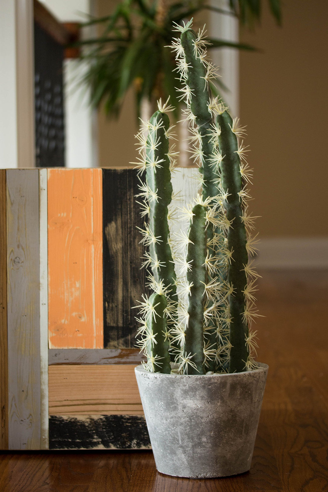Nearly Natural Decorative Cactus Garden with Cement Planter - Diamond Home USA