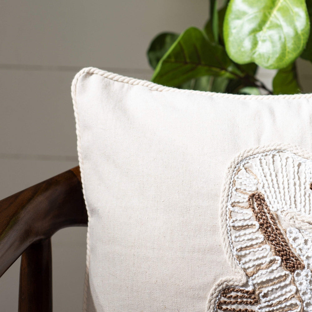 18" Seahorse Pillow Beige Animal Nautical Coastal Polyester Single - Diamond Home USA
