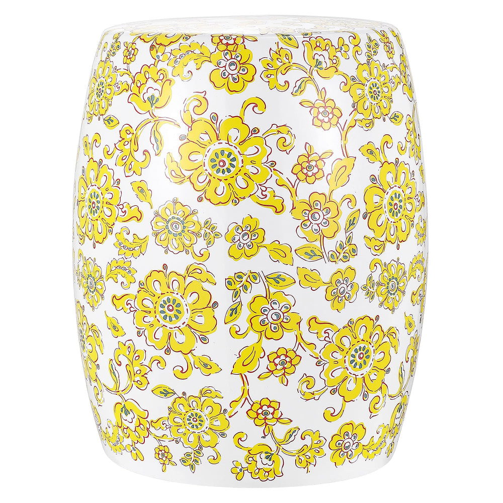Indoor/Outdoor Garden Stool Yellow Modern Contemporary Ceramic Glossy - Diamond Home USA