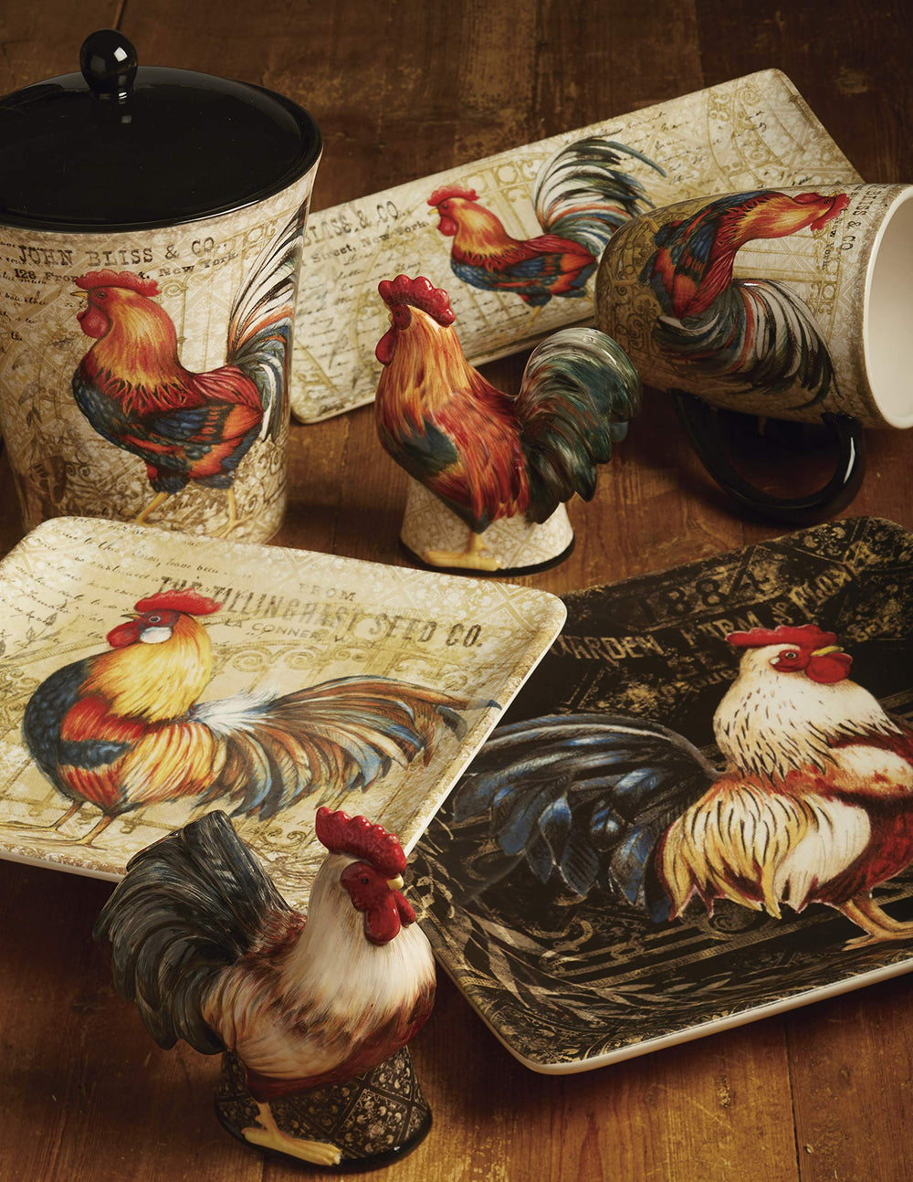 Certified International 13" x 3" Gilded Rooster Serving/Pasta Bowl One Size - Diamond Home USA