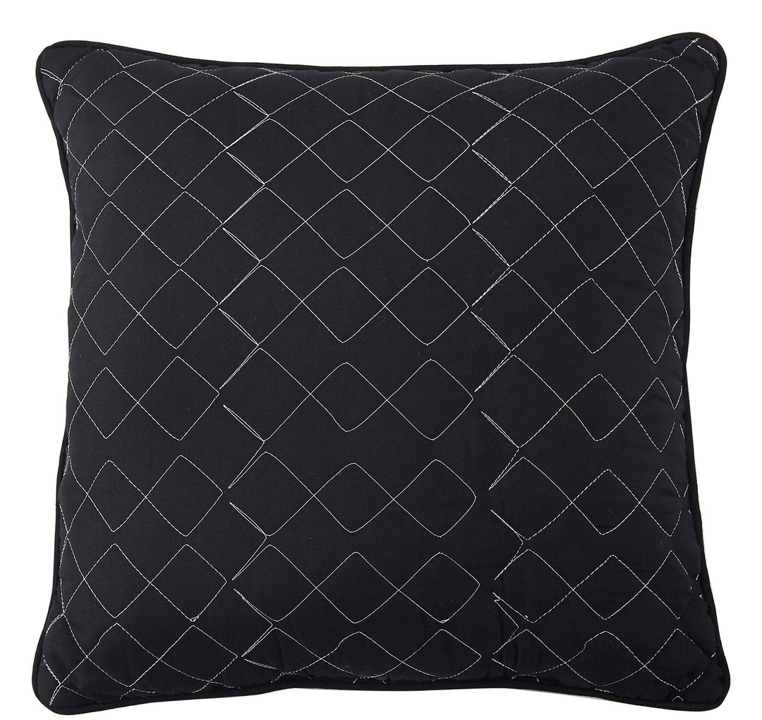 Stratford Park Geometric 7 Piece Comforter Bedding Set Black/Wine King Size 100%