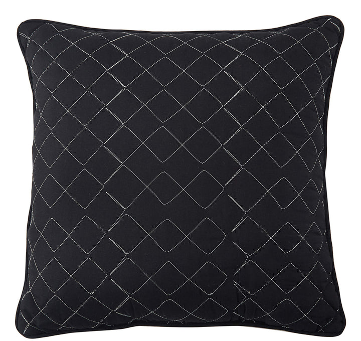 Stratford Park Geometric 7 Piece Comforter Bedding Set Black/Wine King Size 100%