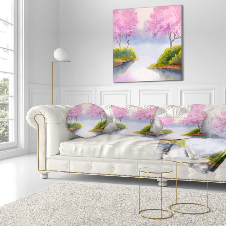Designart Stained Glass Art' Floral Throw Living Room Sofa High Quality