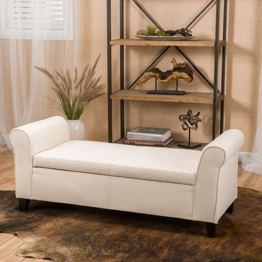 Christopher Knight Home Danbury Armed Fabric Storage Bench Dark