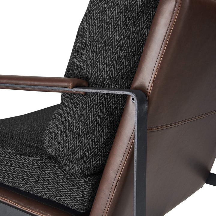 Finch Everett Faux Leather Accent Chair Square Metal Frame Removable Covers - Diamond Home USA