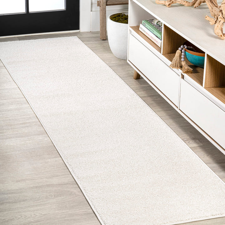 JONATHAN Y SEU100T-210 Haze Solid Low-Pile Indoor Runner-Rug Coastal Bohemian 2 X 10 - Cream