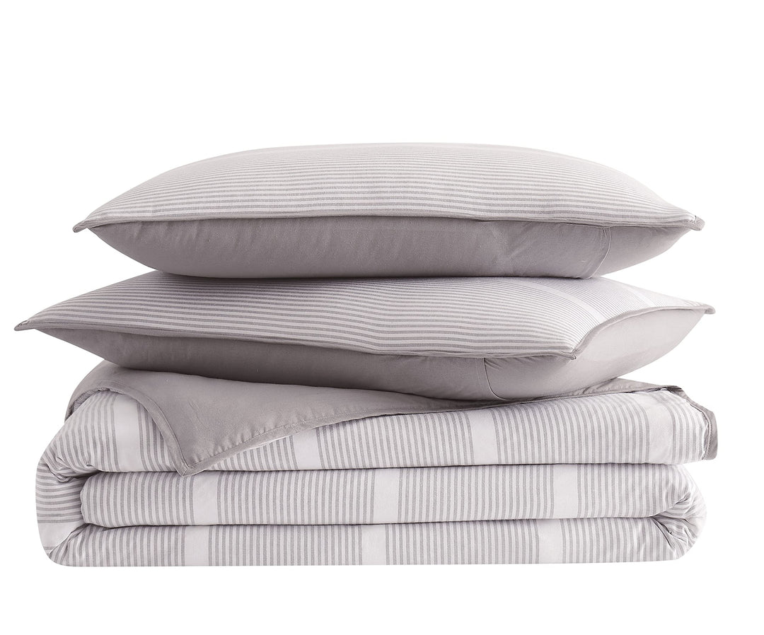 Brooklyn Loom - 3-Piece Full/Queen Duvet Cover and Sham Set - Niari Yarn Dye - Diamond Home USA