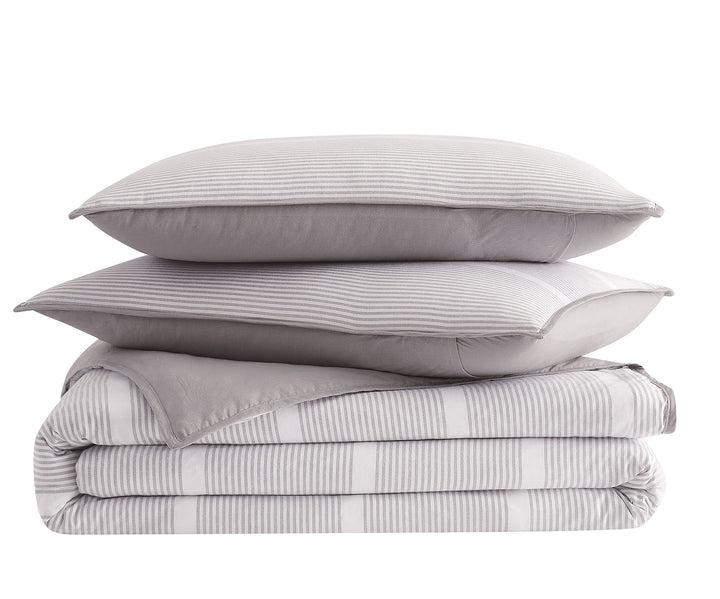 Brooklyn Loom - 3-Piece King Comforter and Sham Set - Niari Yarn Dye Stripe - Diamond Home USA