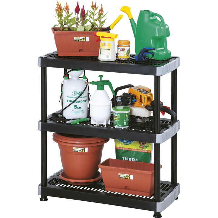 Rimax 3 Shelf Heavy Duty Storage Rack Black - Diamond Home USA