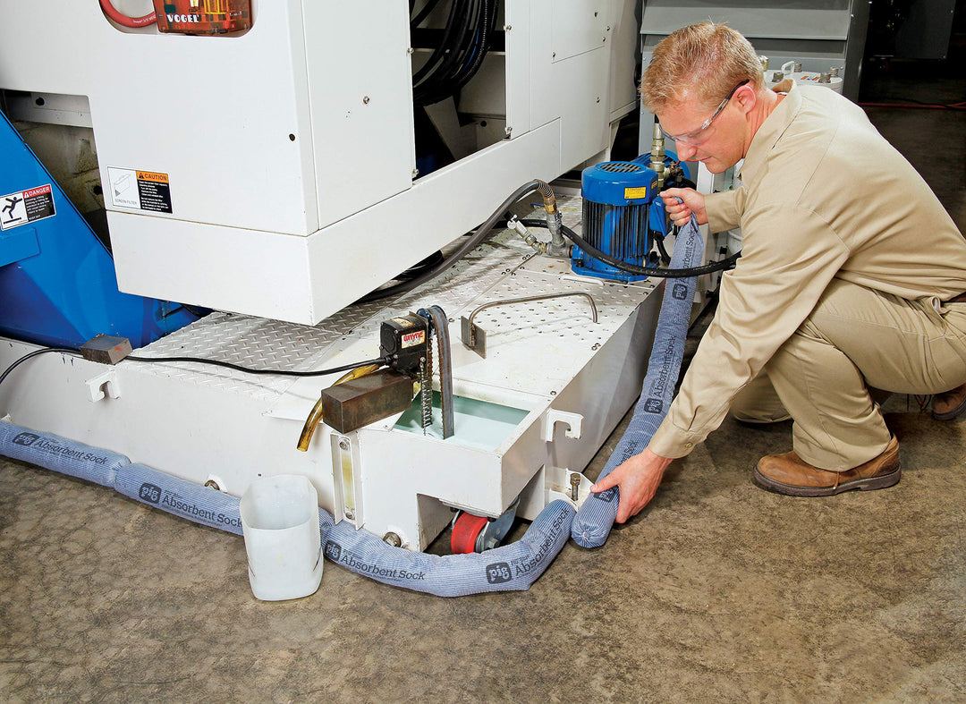 New Pig Blue Oil Absrbent Sck - 12 per Package - 3" x 48" - Absrbs up t 95 - Diamond Home USA