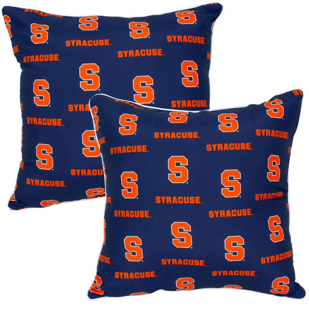 Syracuse Orange 16" X Decrative Pillw Pair Blue Sprts Nvelty Plyester Set