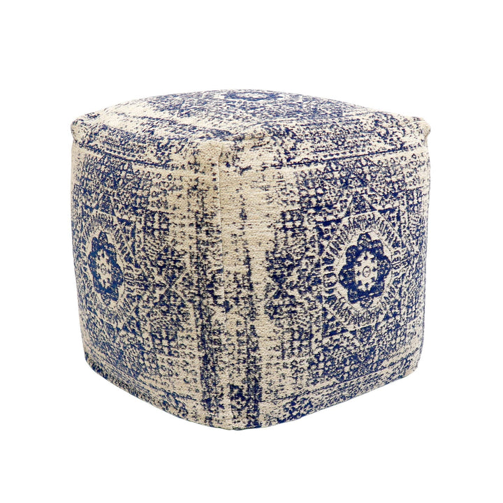 Grandcanyon Navy/Ivory Cotton Pouf Blue Ivory Abstract Transitional Pattern