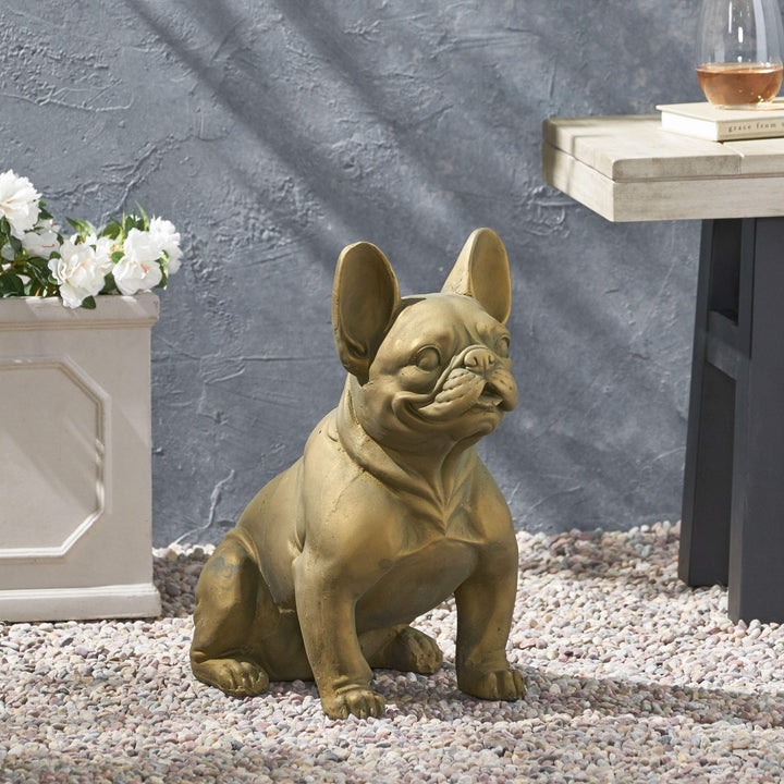 Christopher Knight Home Susan Outdoor French Bulldog Garden Statue Rustic