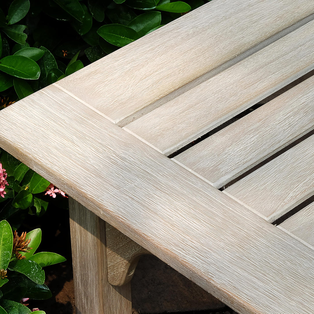 Cambridge Casual Teak Wood 47in 2-Shelf Patio Console Table Indoor Outdoor Weathered Grey - Diamond Home USA