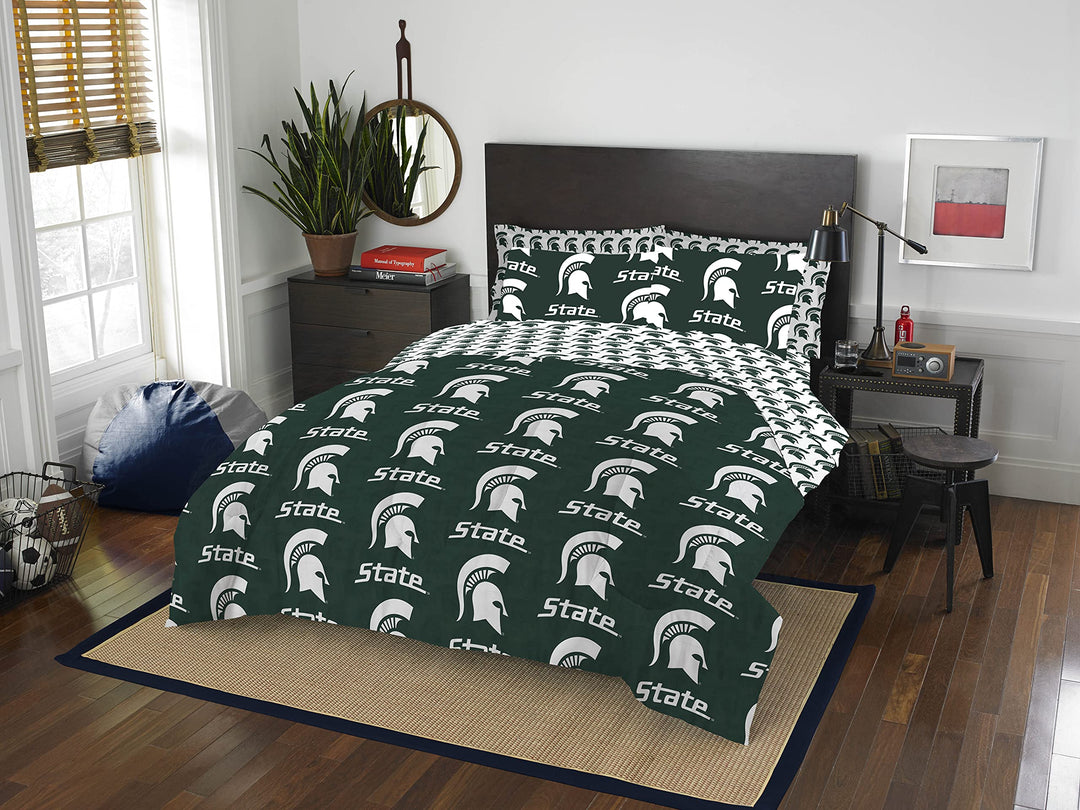 Northwest NCAA Michigan State Spartans Unisex-Adult Bed in a Bag Set Twin Rotary Twin - Michigan State Trojans