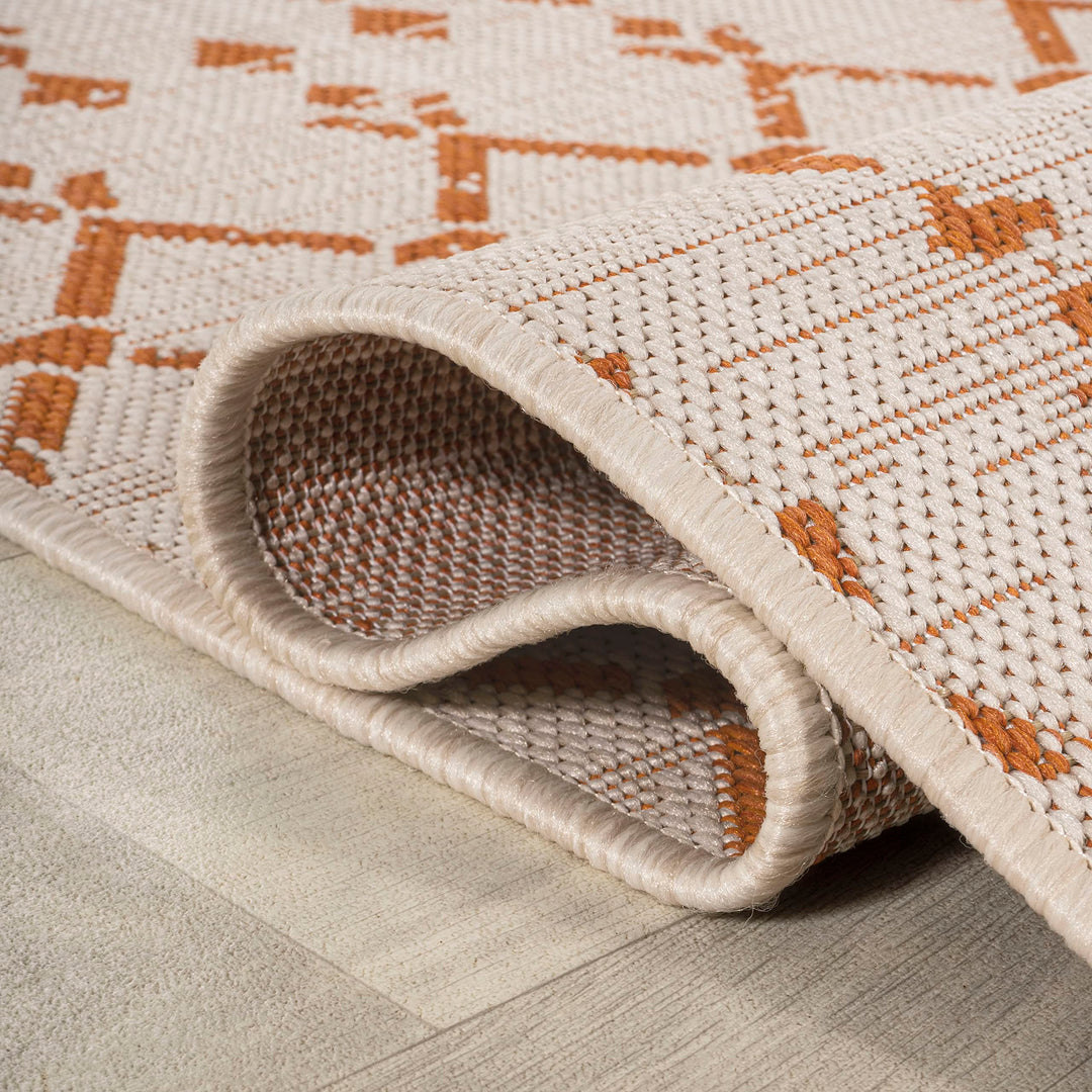JONATHAN Y Trebol Moroccan Geometric Textured Weave Indoor/Outdoor Area Rug
