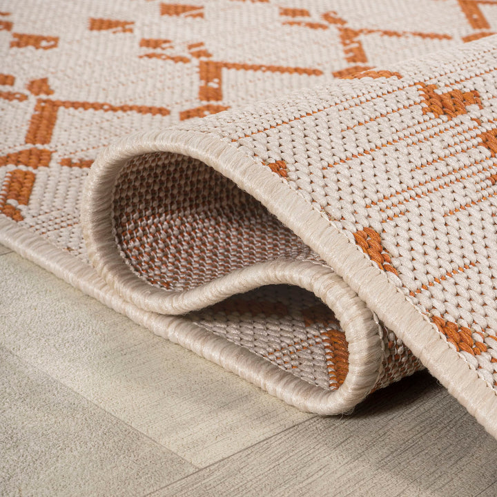 JONATHAN Y Trebol Moroccan Geometric Textured Weave Indoor/Outdoor Area Rug