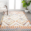 JONATHAN Y MOH200E-5 Amir Moroccan Beni Souk Indoor Area Rug Bohemian 5 X 8 - Ivory/Blue/Orange