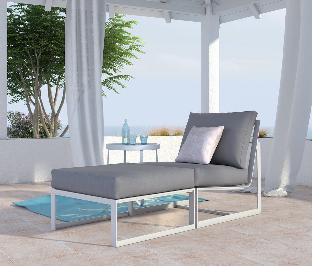 Elle Dec Modern Mirabelle Outdo Patio Modular Furniture Collection White - Diamond Home USA