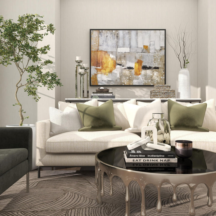 Silver Stainless Steel Open Frame Geometric Candelabra with Various Rectangles - Diamond Home USA