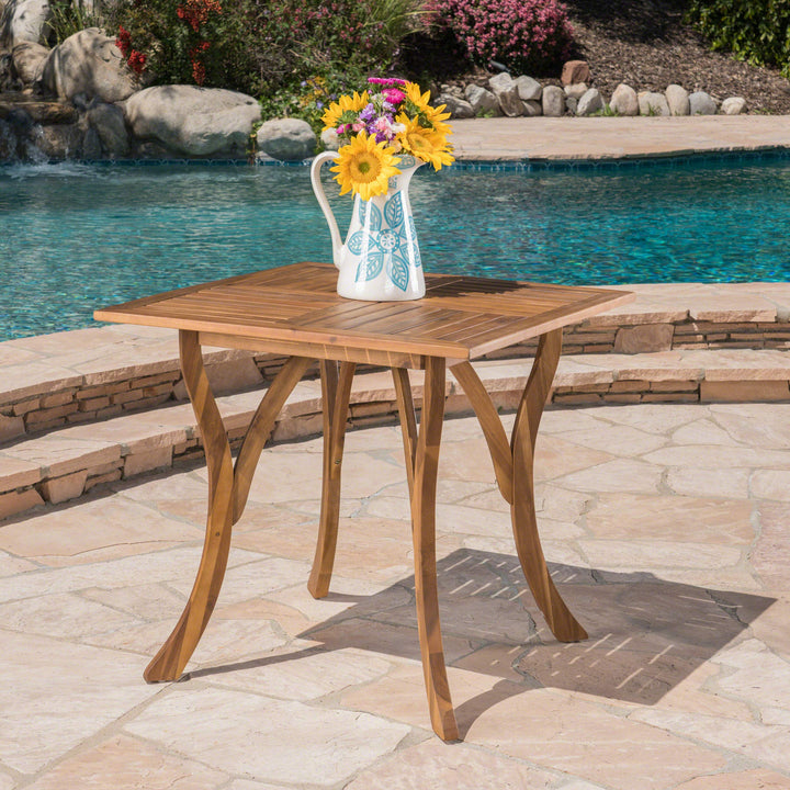 Christopher Knight Home Baia Outdoor Acacia Wood Square Dining Table