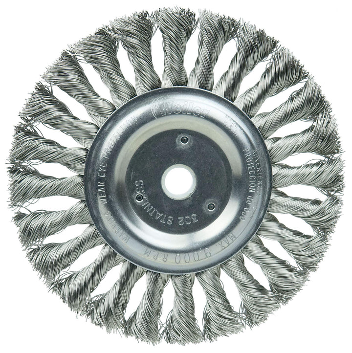 Weiler 08345 6" Standard Twist Knot Wire Wheel .016" Stainless Steel Fill - Diamond Home USA