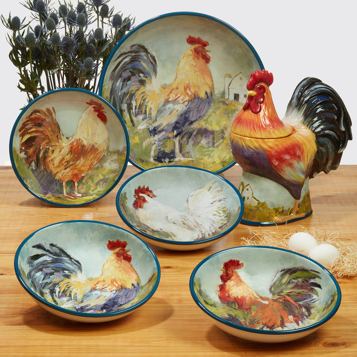 Certified International Rooster Meadow 24 oz. Ice Cream/Dessert Bowls Set of 4 - Diamond Home USA