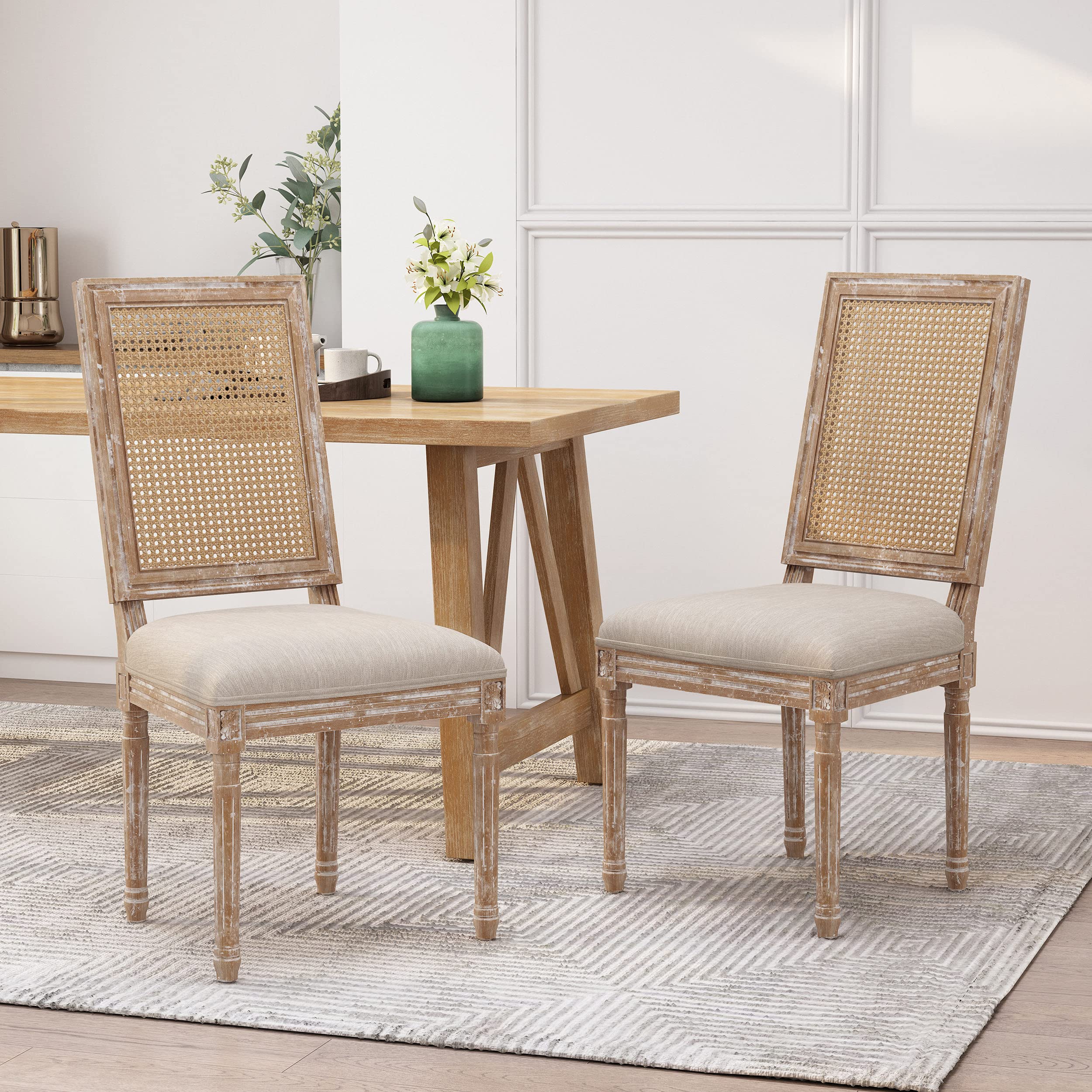 Christopher Knight Home Regina Dining Chair, Wood, Beige + Natural - Thumbnail 2