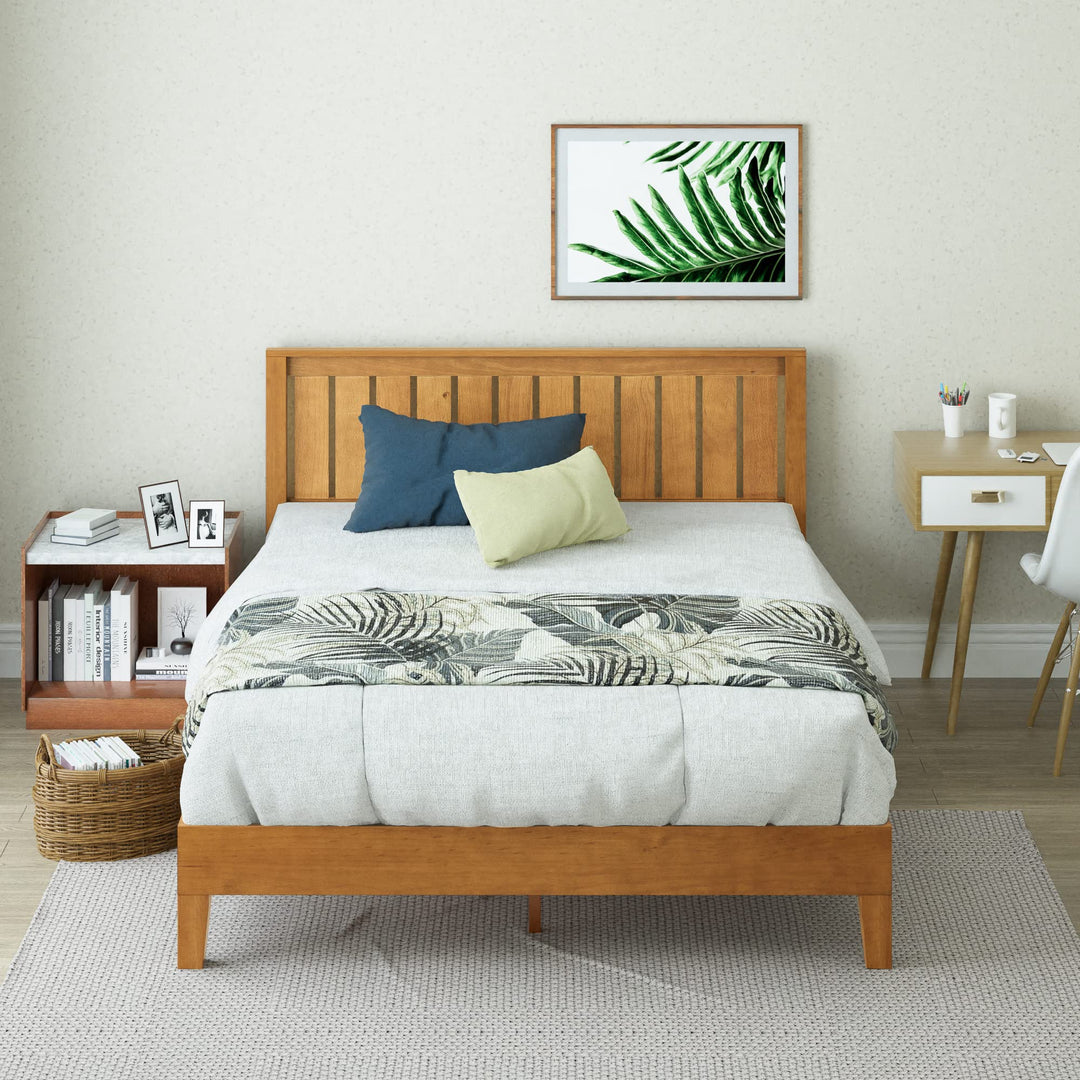 ZINUS Alexis Deluxe Wood Platform Bed Frame with Headboard Wood Slat Support