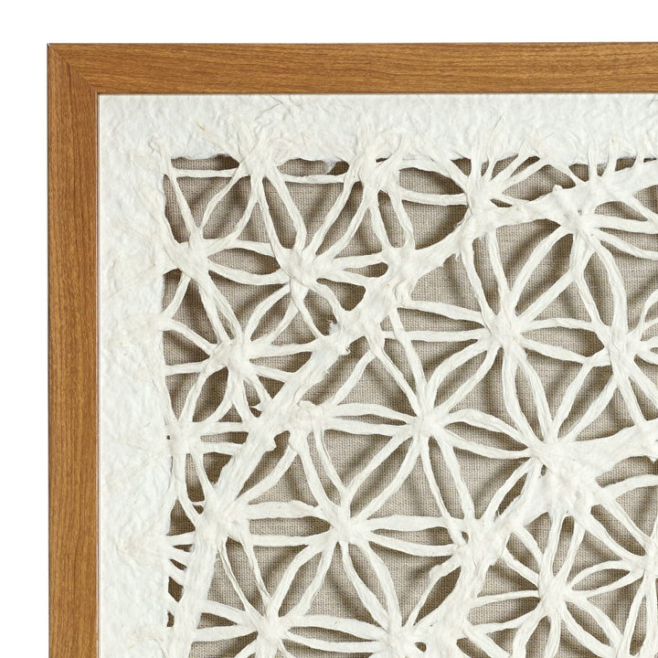Handmade Framed Natural Rice Paper And Linen Wall 23.5"x23.5" 23.5" X Brown - Diamond Home USA
