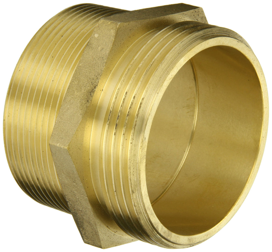 Moon 358-3063021 Brass Fire Hose Adapter Nipple 3" NPT Male x 3" NH Male