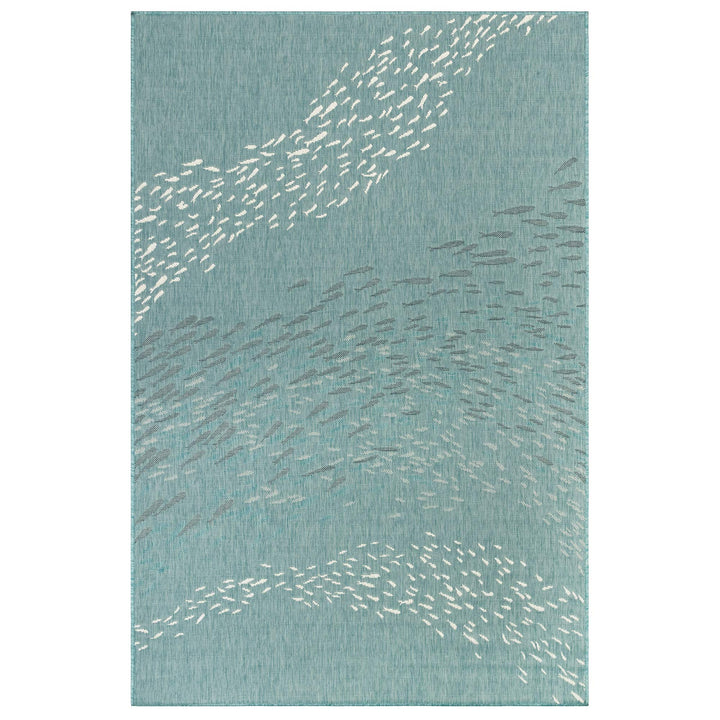 Liora Manne CARMEL Indoor/Outdoor Power Loomed Synthetic Blend Low Profile 3'3" x 4'11" - Aqua - Diamond Home USA