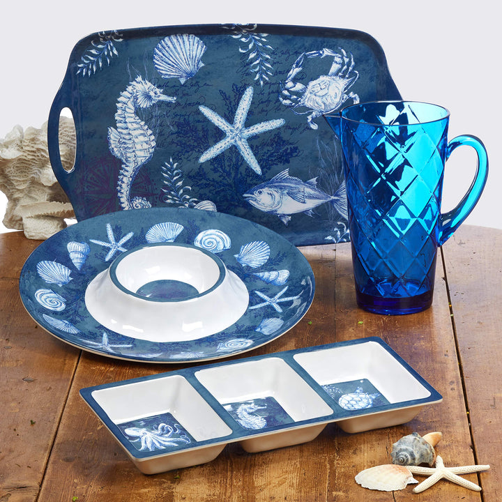 Certified International Oceanic 9" Melamine Salad/Dessert Plate Medium Set of 6 - Diamond Home USA