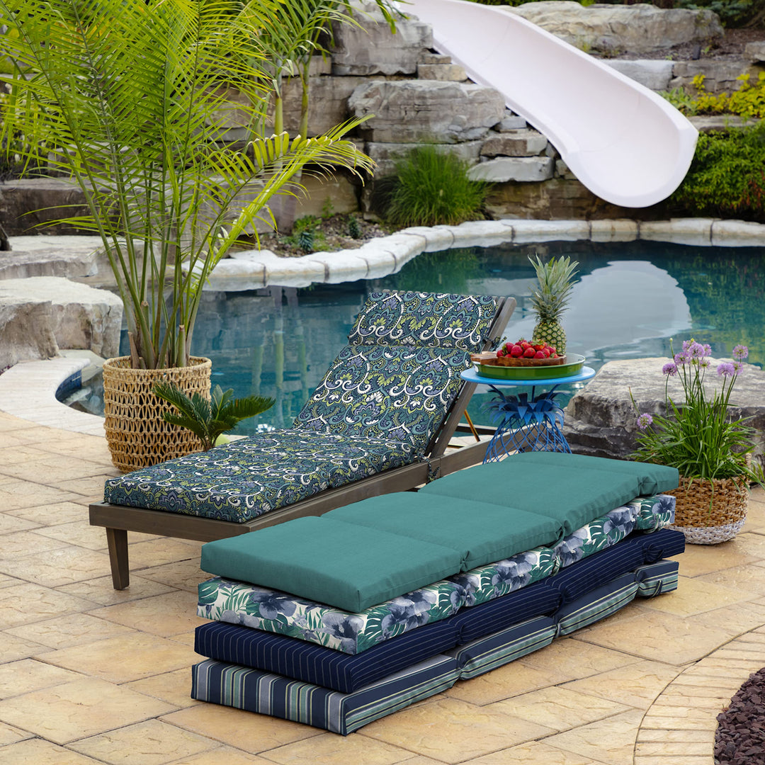 Arden Selections Aurora Damask Outdoor Chaise Lounge Cushion