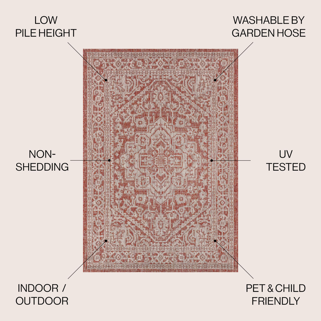 JONATHAN Y Rozetta Medallion Textured Weave Indoor/Outdoor Area Rug