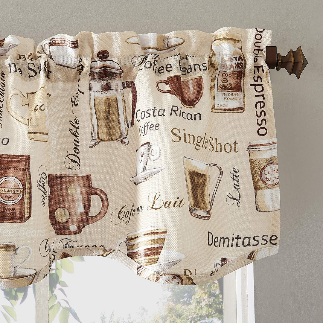No. 918 Bristol Coffee Shop Semi-Sheer Rod Pocket Kitchen Curtain Valance and - Diamond Home USA