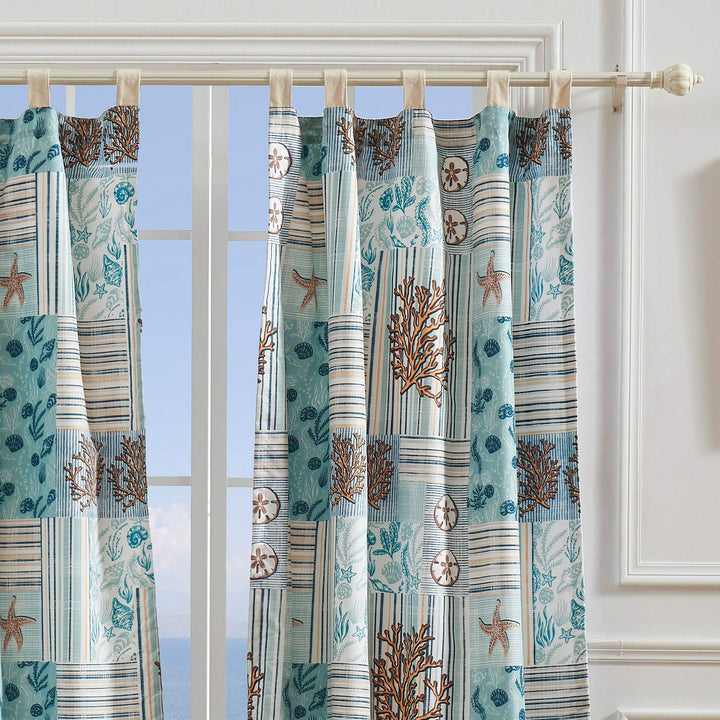 Greenland Home Key West Curtains 84"x84" Seafoam - Diamond Home USA